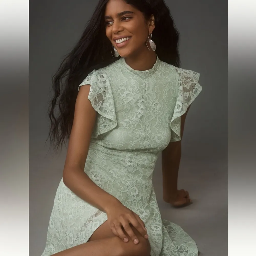 NWT Maeve Sleeveless Mock-Neck Mini Lace Dress Size Small - Image 3