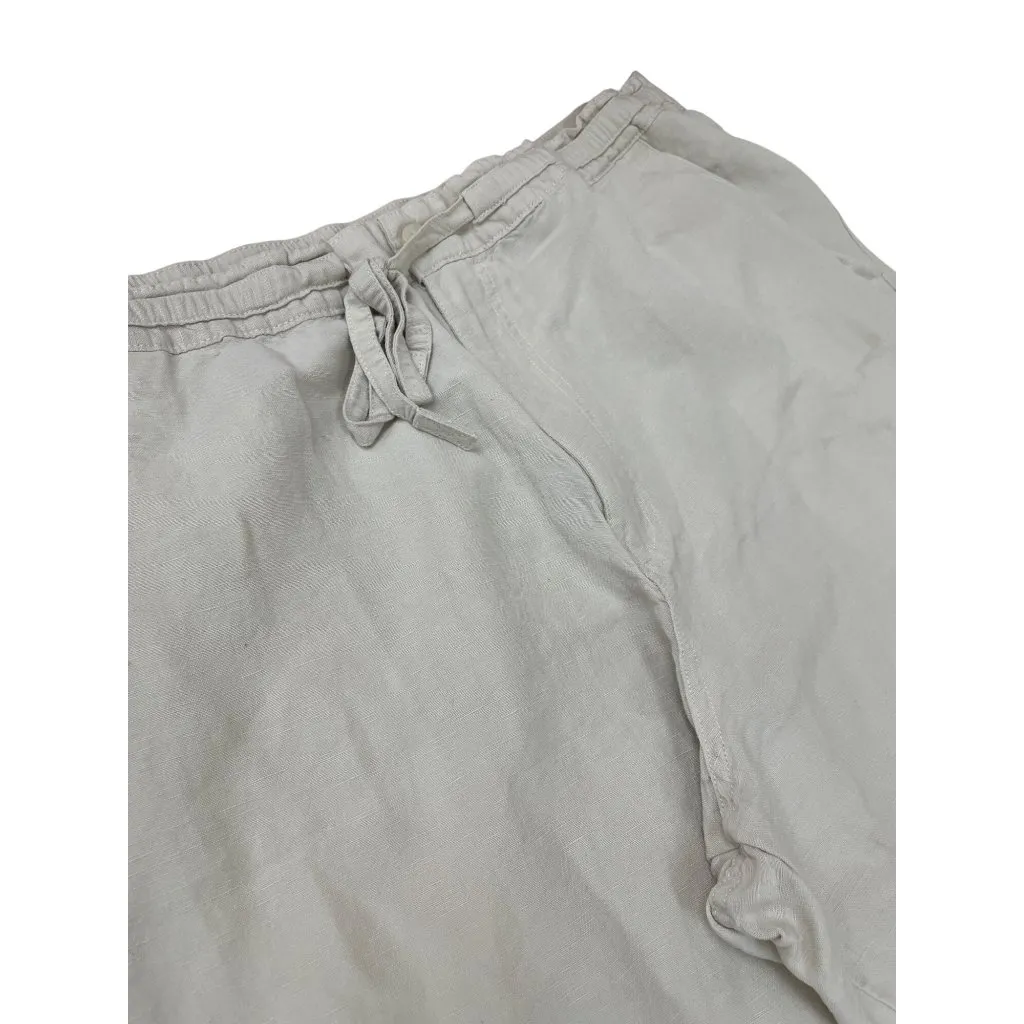 Cubavera womans beige Drawstring Linen blend wide leg pants size 2XB SKU 8437 - Image 2
