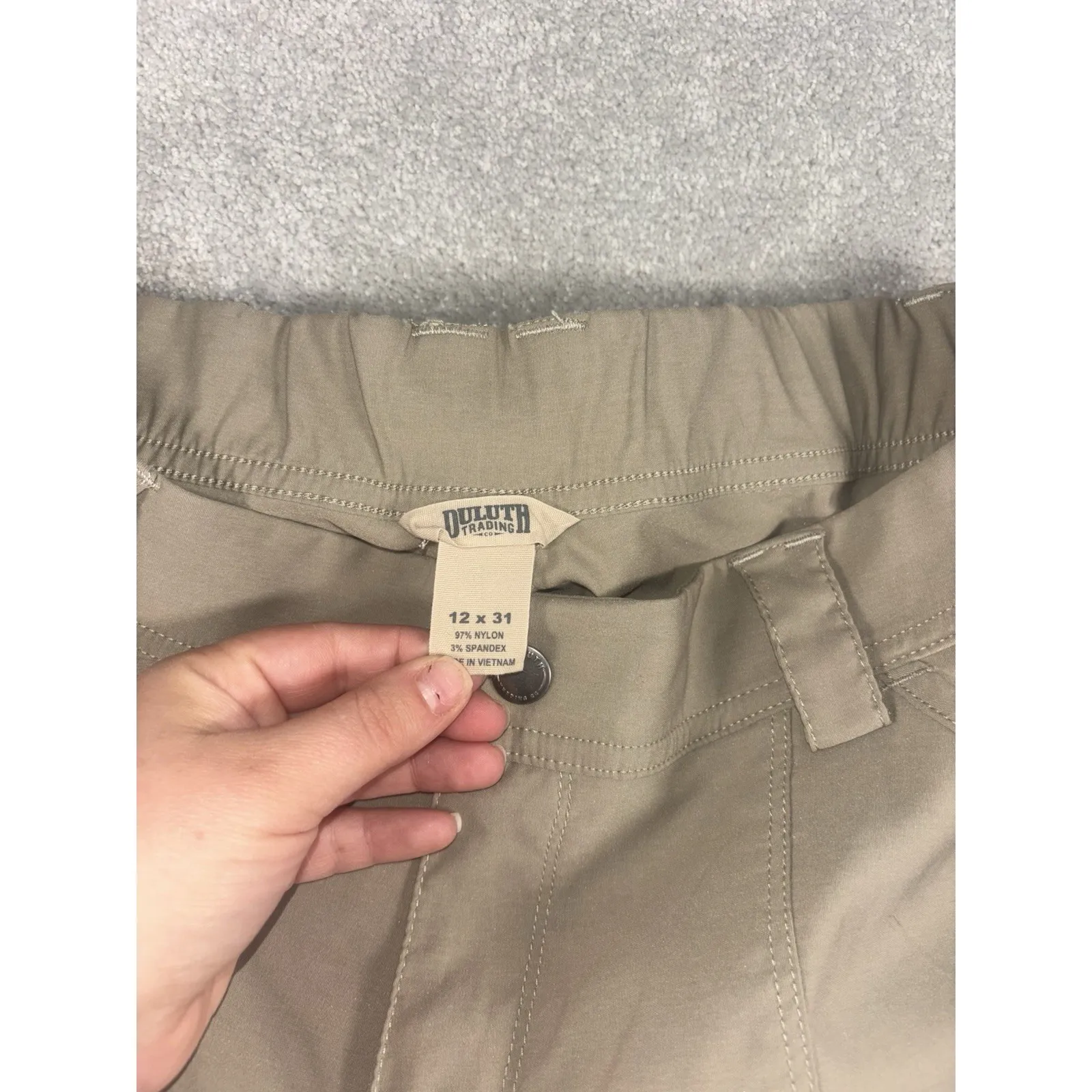 Duluth Trading Pants Womens 12x31 Tan Dry on the Fly Slim Leg Outdoor UPF Nylon Size 12 - Image 5