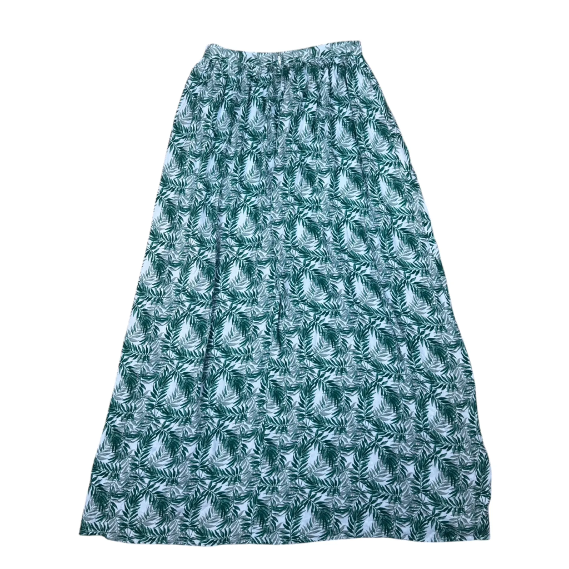 NWT Mi Ami Tropical Green Leaf Leg Slit Long Maxi Skirt Francesca’s Medium - Image 5