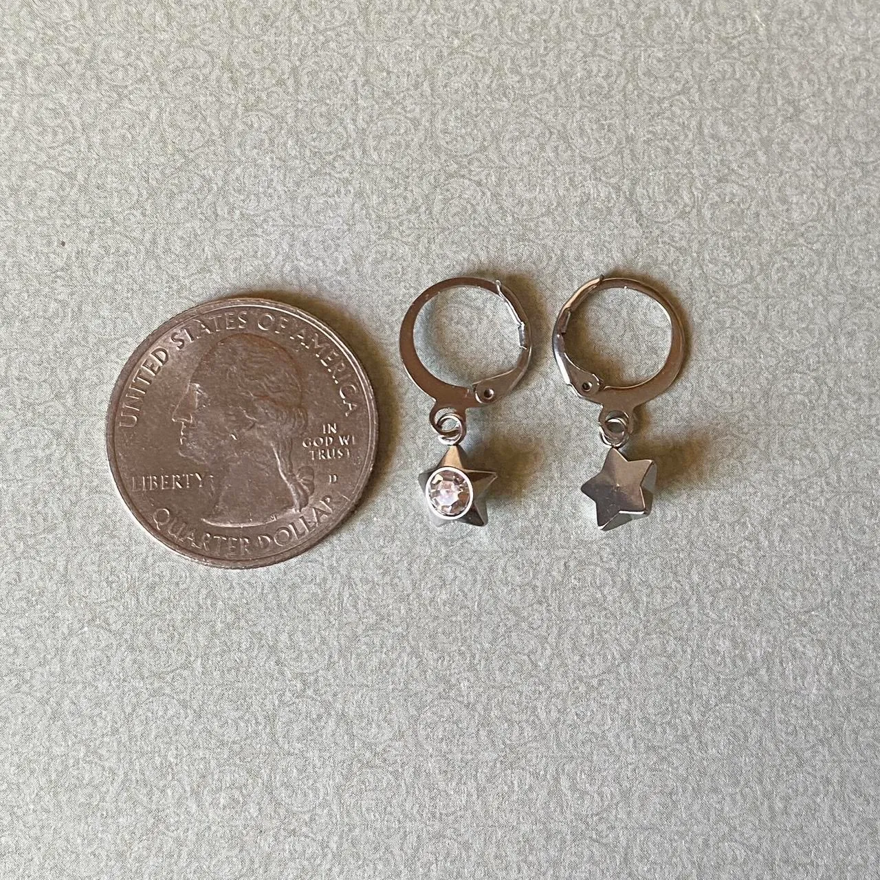 funky grunge y2k simple mini stainless  star earrings 🌙 - Image 7