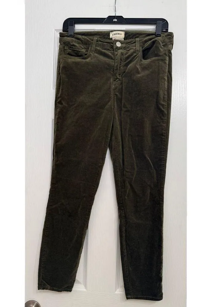 L’Agence Jeans Margot High Rise Velvet Skinny Jeans - Image 3