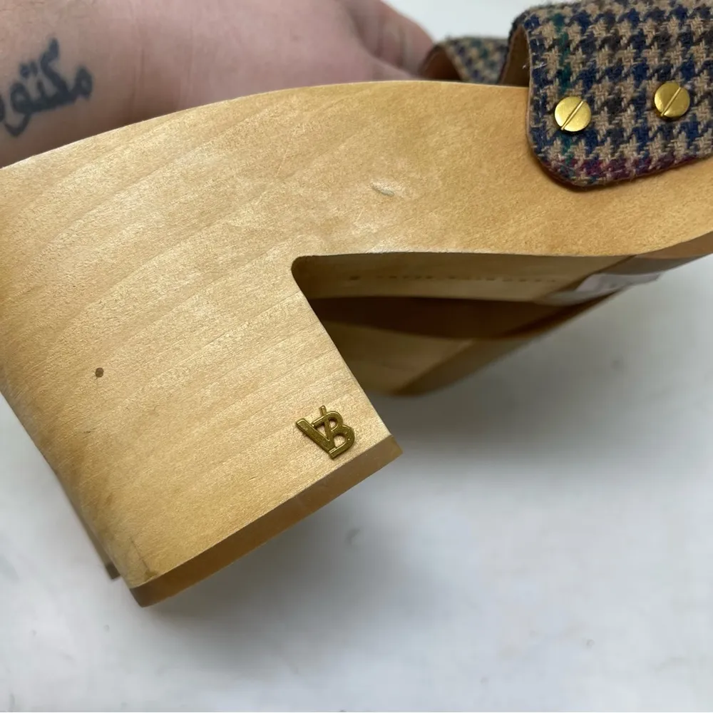 Veronica Beard Hannalee Houndstooth Platform Clogs sz 9 - Image 8