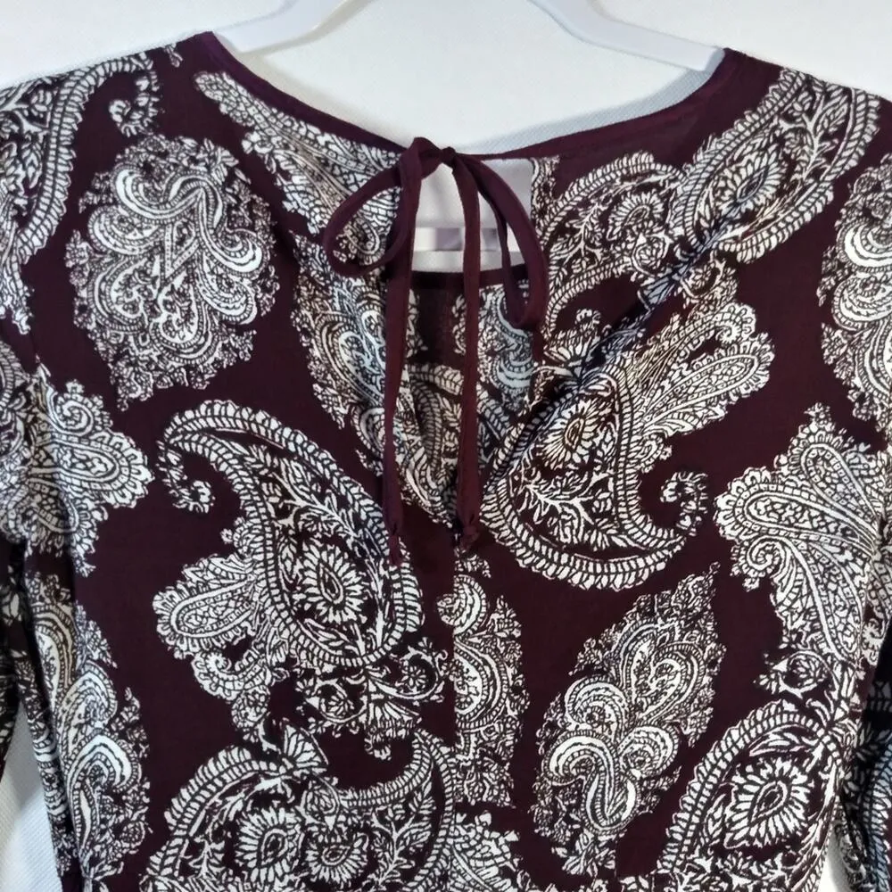 UO Urban Outfitters Ecote Sascha Bell Sleeve Paisley Red Dress Size Small - Image 10