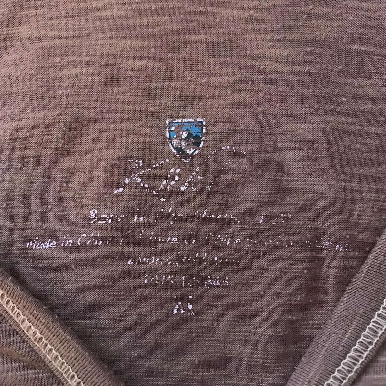 ​KÜHL Burgundy Brown Slub Knit Hooded Henley Top XL Gorpcore Granola Girl - Image 6