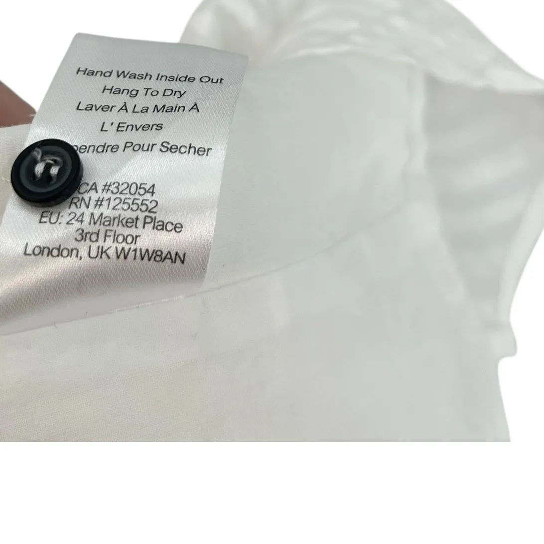 Anthropologie Dolan Pia Cotton Shirt Dress Belted White Black Size XXL - Image 14