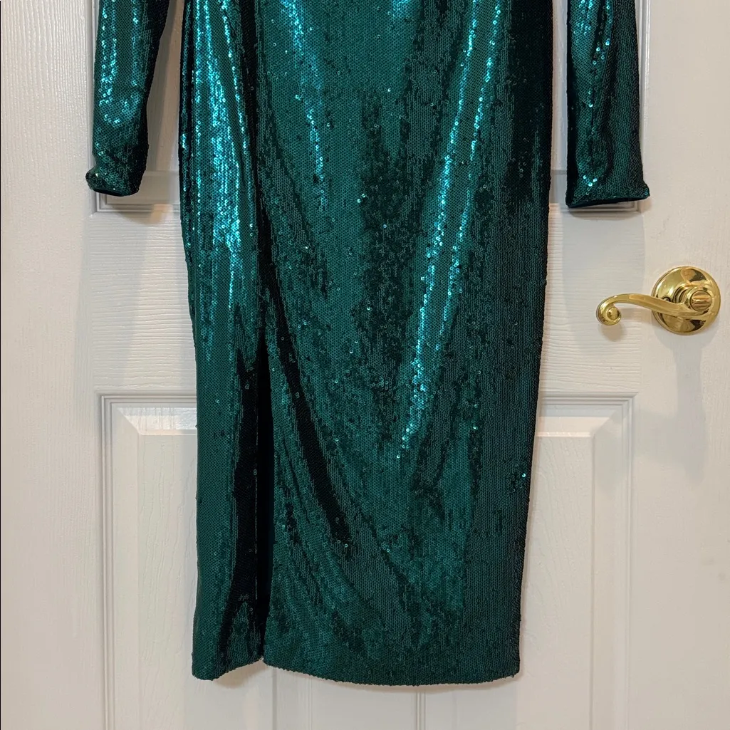 Dress The Population Natalie Sequin Dress Green Size Large NWT - Image 8