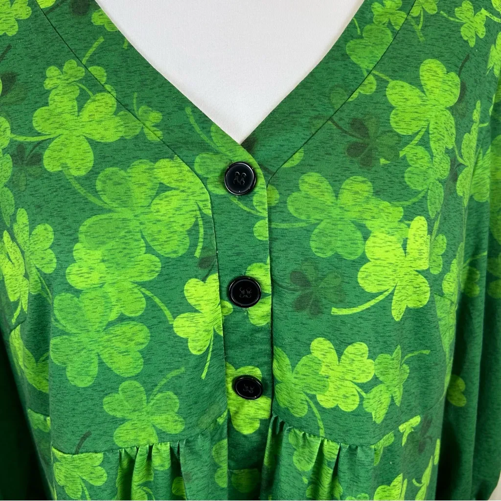 St. Patrick’s Day Shamrock Tunic Top 3/4 Sleeves - Image 3