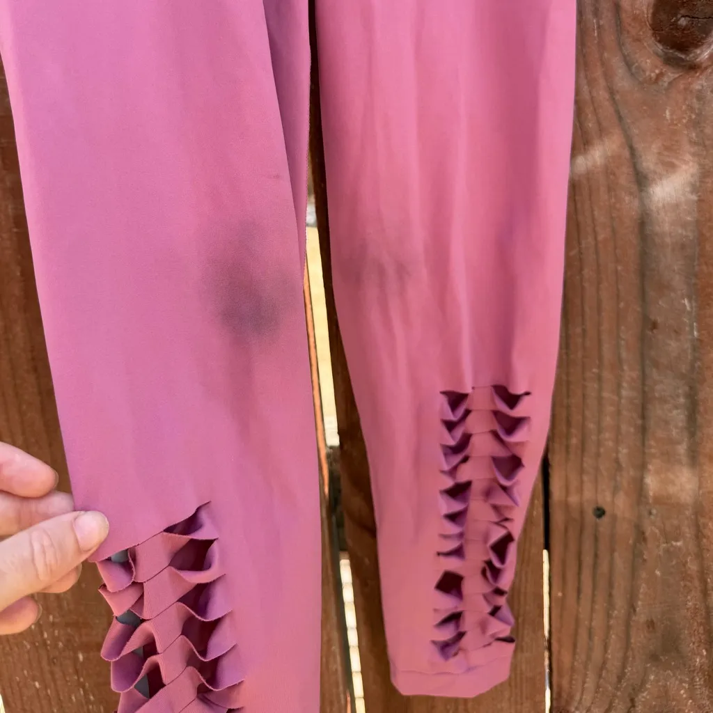 Nike Pro Dri-Fit Cutout High-Rise Leggings in Pink Desert Berry Women’s Small - Image 3