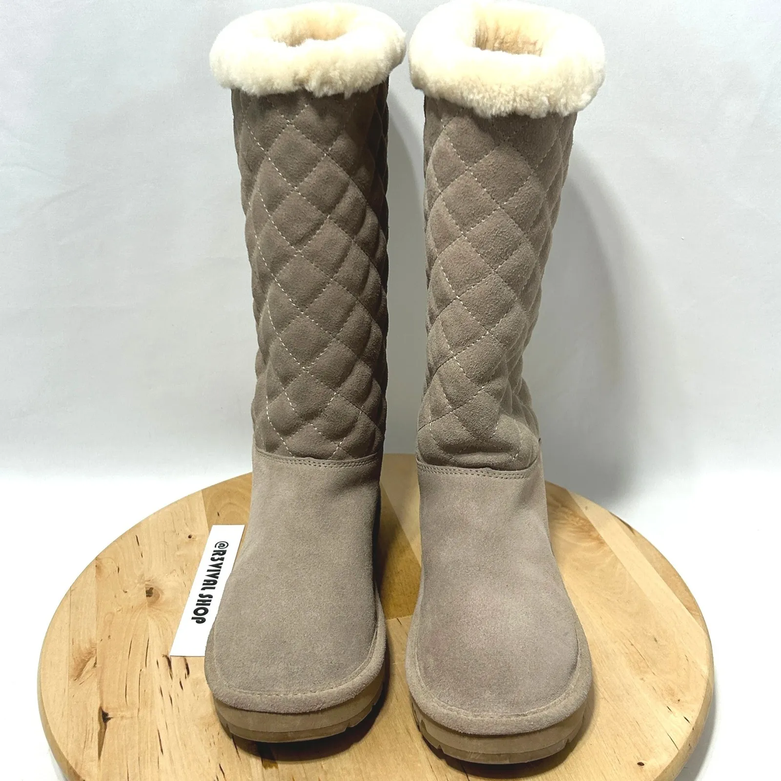 Michael Kors Womens Sandy Quilted MK Logo Suede Boots NWOB -  6M - Image 2