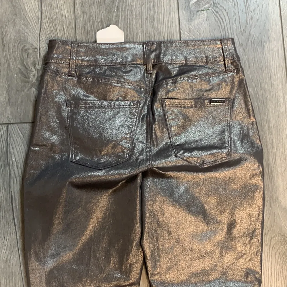 NWT WHBM Silver/Gunmetal Gray Finish Jeggings Size 00L - Image 7