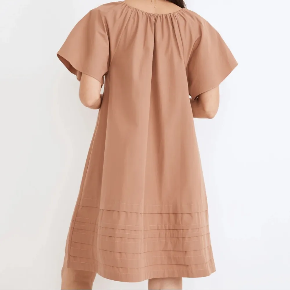 NWT Madewell Poplin Flutter Sleeve Pintuck Dress Size Small - Image 3