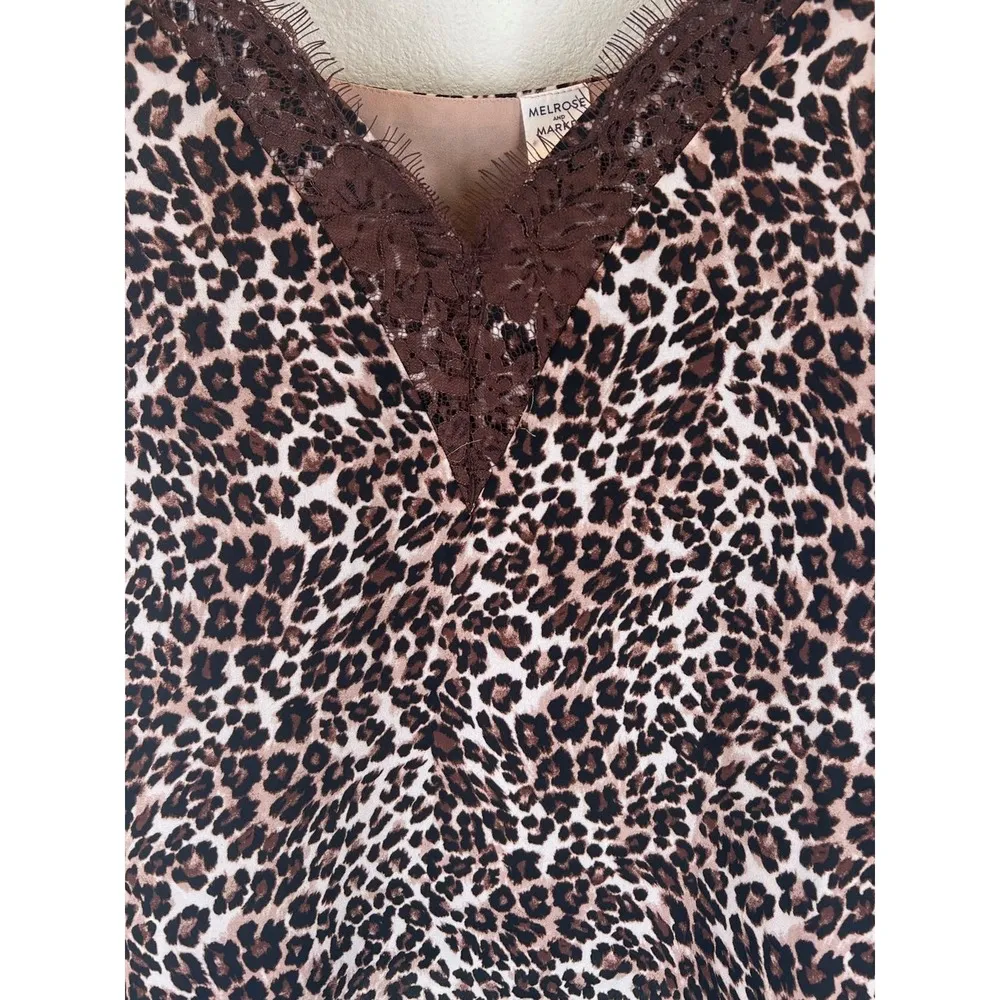 Melrose & Market Nordstrom NWT Small Leopard Cheetah Print Lace Cami Tank Top - Image 2