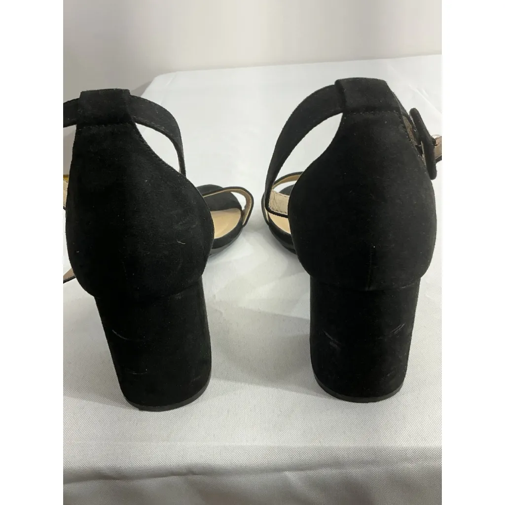 Womans Cl By Laundry Sandals 10 M Black Ankle Strap Open Toe Block Heel - Image 5