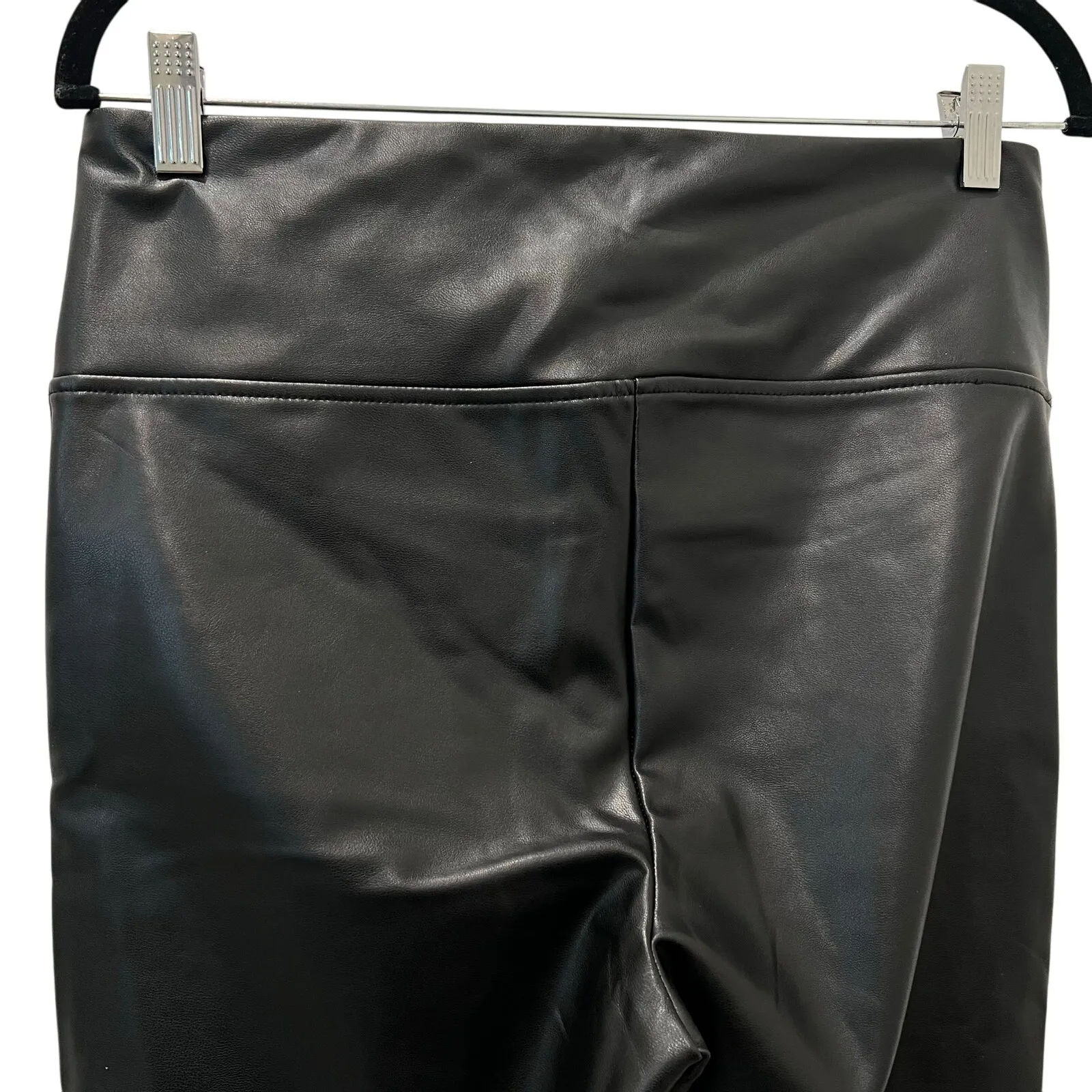 Badgley Mischka  Faux Vegan Leather Pants Leggings Size Medium Slim Fit - Image 6