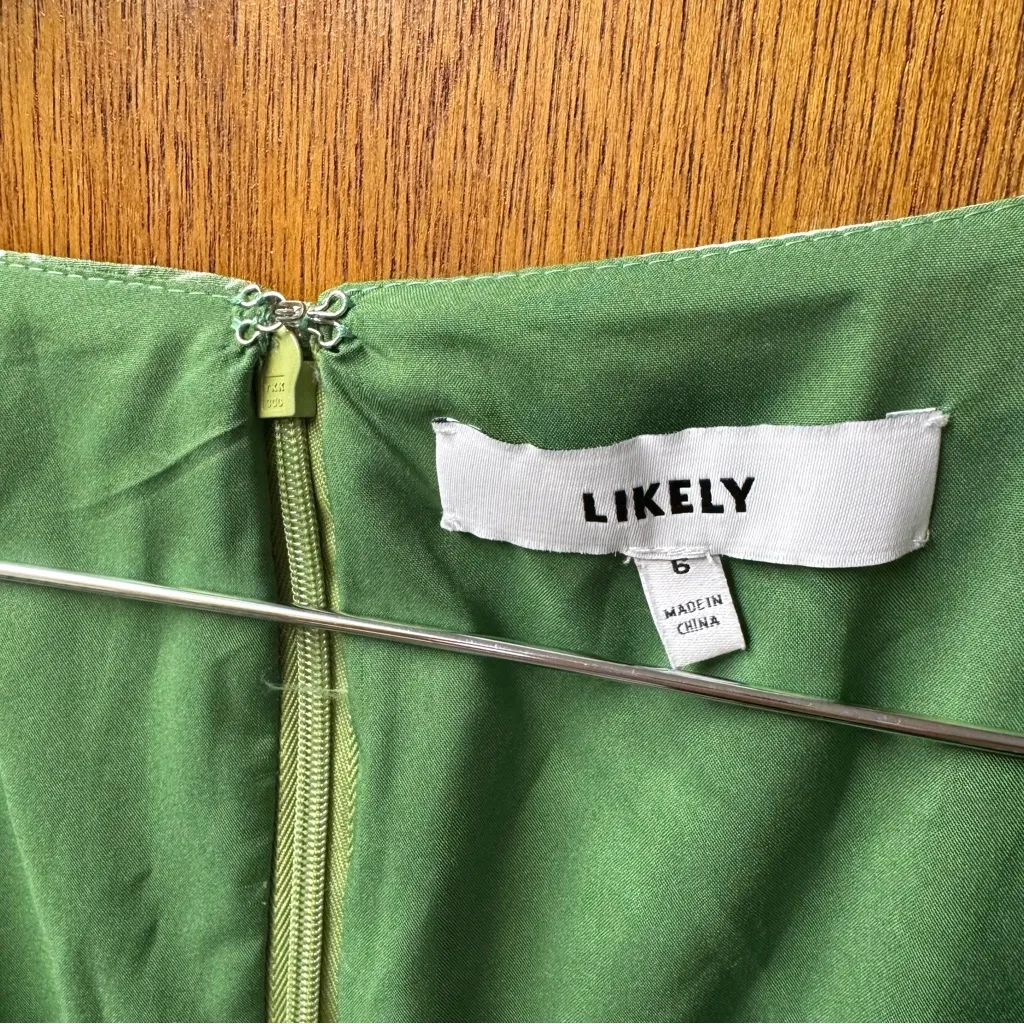 Likely Alisa Cut Out Short Sleeve Midi Dress Floral Juniper Green White 6 - Image 6