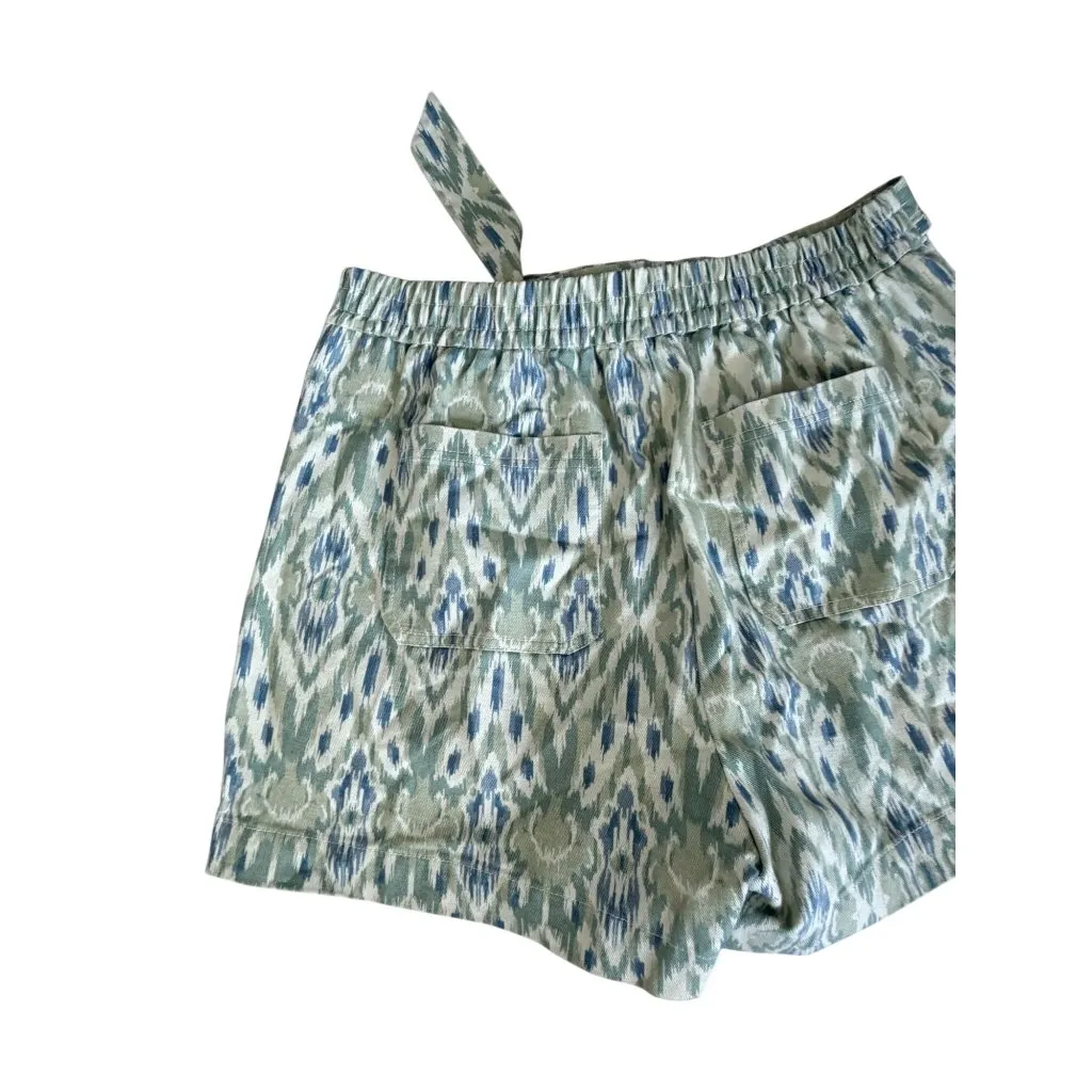 MARC NEW YORK Blue Green Ikat High Waist Belt Shorts Size Large NEW NWT - Image 6