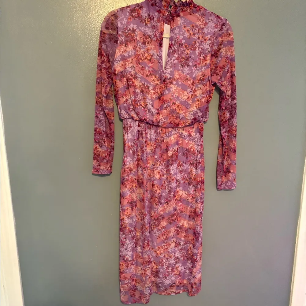 Laundry by Shelli Segal Long Sleeve Floral Chiffon Dress​ - Image 6