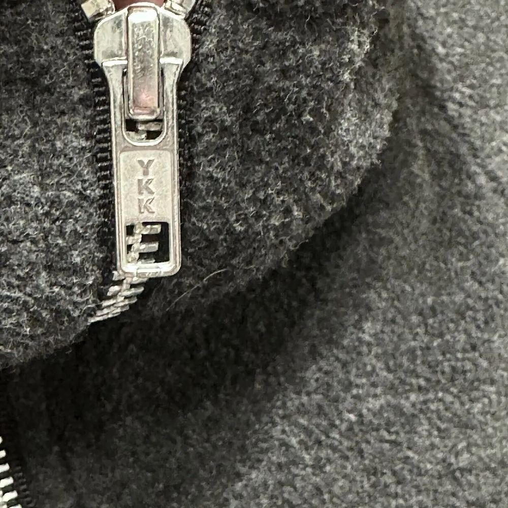 ALO Jacket Size Small Petite Hooded Pockets Full Zip Charcoal‎ Grey Gray - Image 7