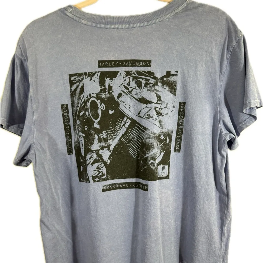 NWOT: Harley Davidson| Blue Vintage Cropped Box Tee Size L - Image 2