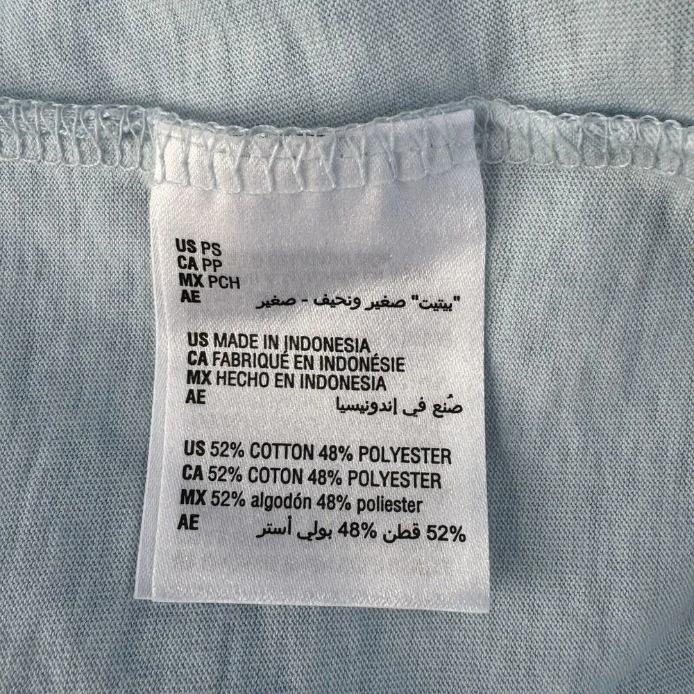 Style & Co Petite Small Top Cap Sleeve V-Neck Burnout Fabric Hi-Low Hem Blue New - Image 6