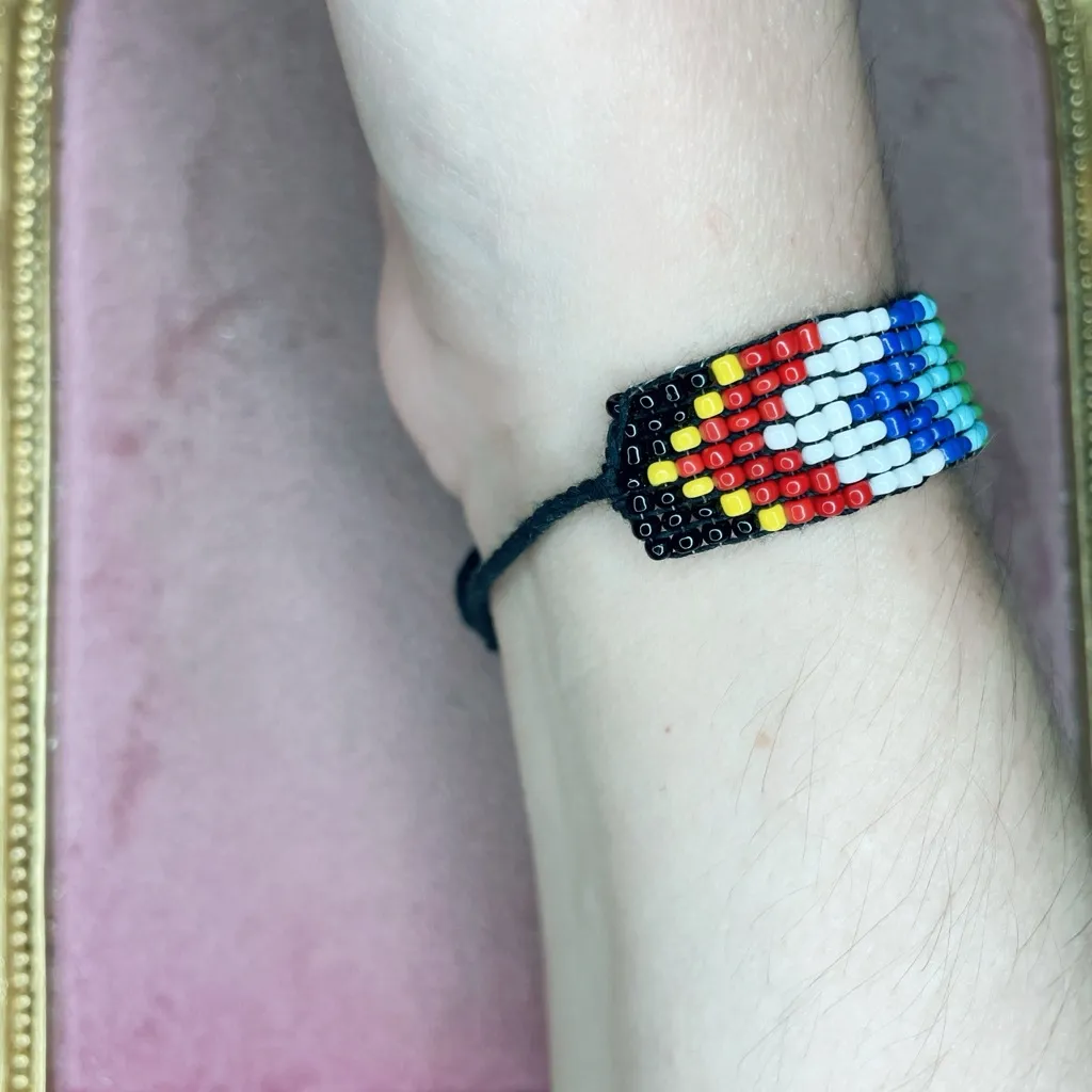 314. Rainbow Glass Seed Bead Unisex Bracelet - Image 3