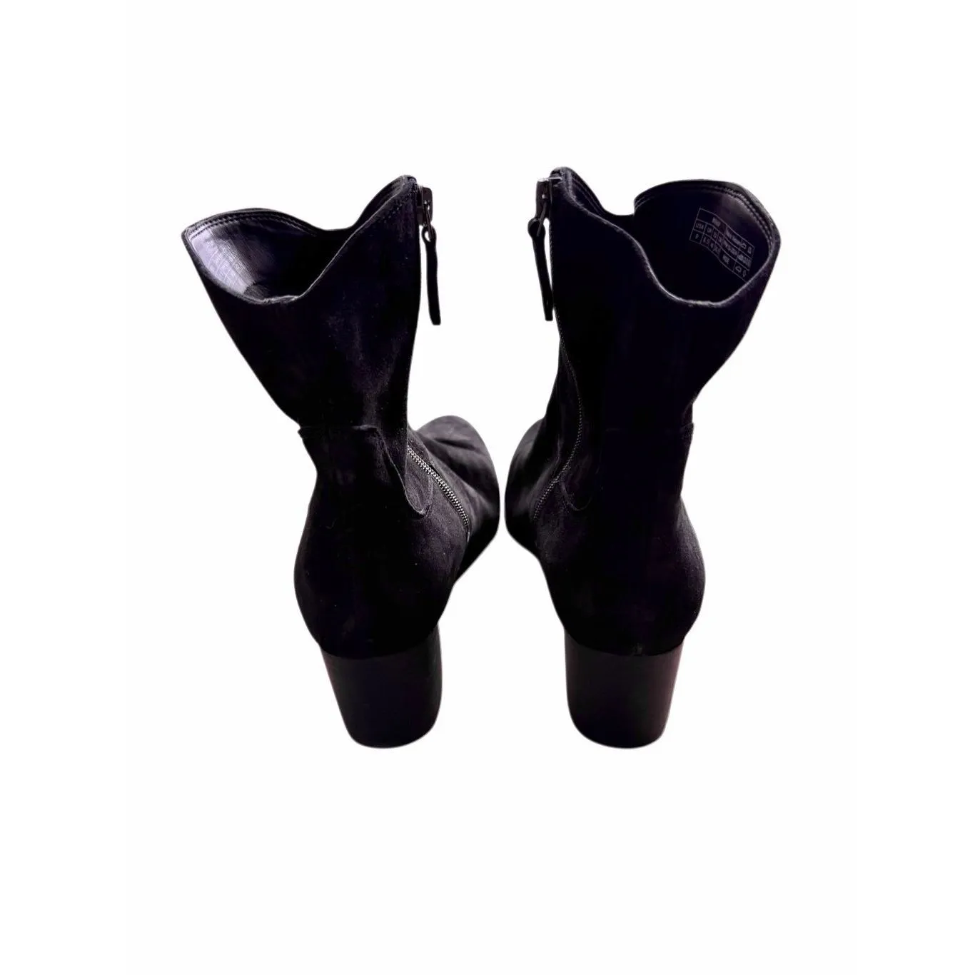 Vionic Bishop Booties Size 9 Suede Upper Block Heel Almond Toe Zip Closure NEW - Image 6