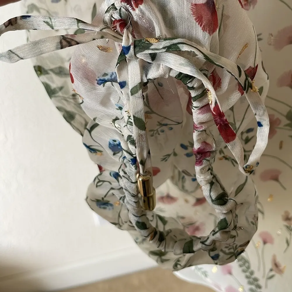 Joie Neema ruched floral print fil coupe georgette blouse - Image 9