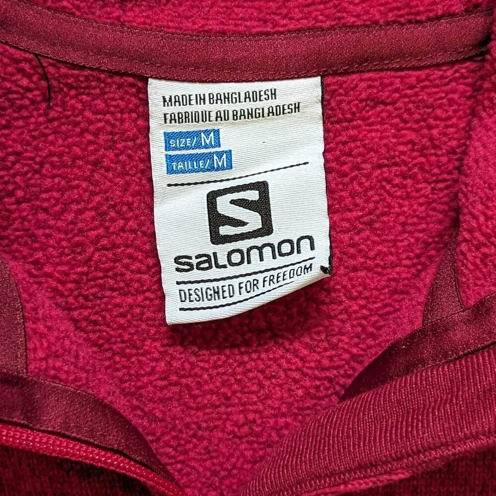 Salomon Bise Hoodie Full Zip Jacket Magenta Pink Purple Hooded Outerwear Medium - Image 5