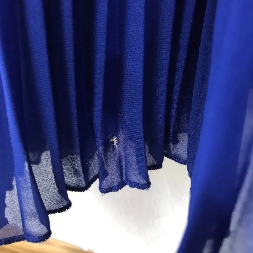 Bar III  Blue Accordion Pleated Maxi Dress Medium - Image 5