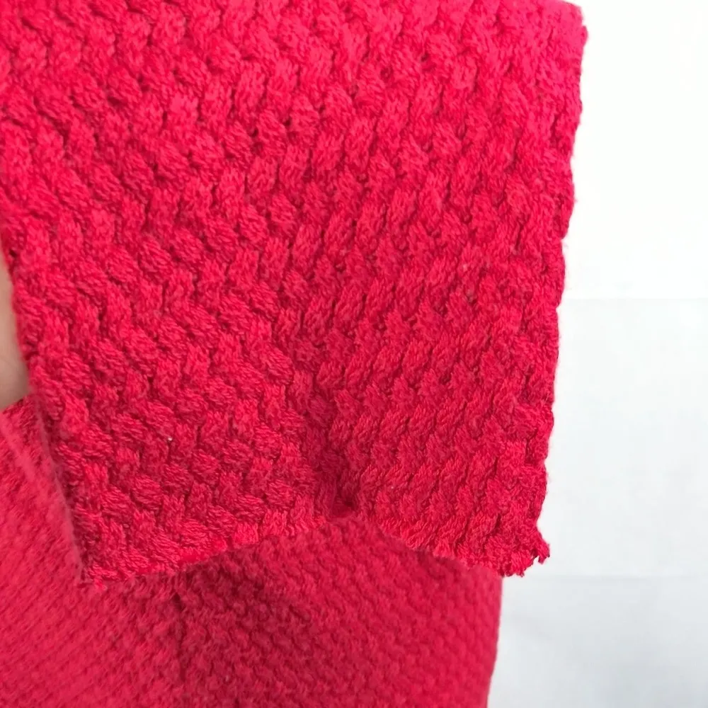 Lucky Brand Lace-Trim Red Scoop Neck Knit Sweater XL - Image 6