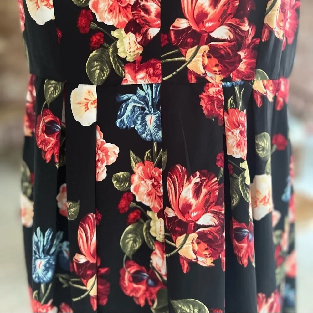 H&M Mama Dress Maternity Black Red Floral Mini M Garden Party Wedding Guest Chic - Image 13