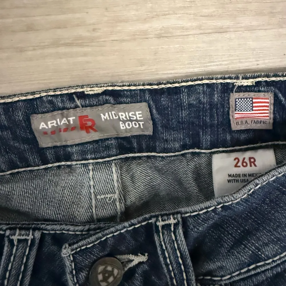 Ariat 26R FR DuraStretch Entwined Boot Cut Blue Jeans 10019544 Women's - Image 4