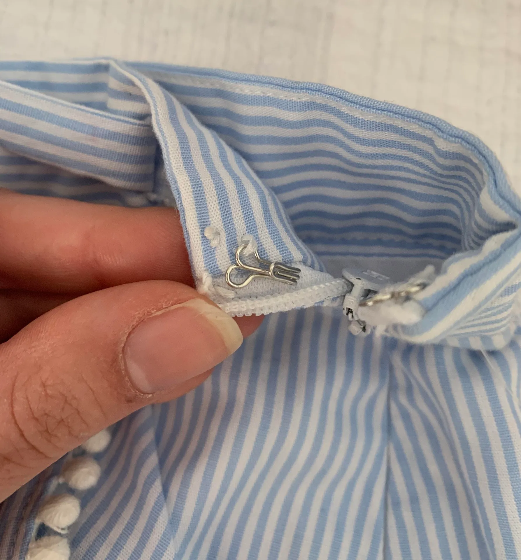 Blue Stripe Tie Ruffle Skirt - Image 5