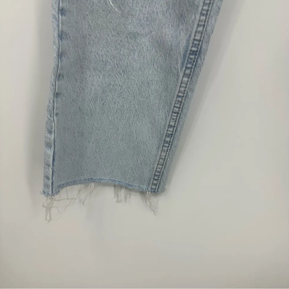 Zara Distressed Button Fly Mom Jeans Size 2 High Waisted - Image 4