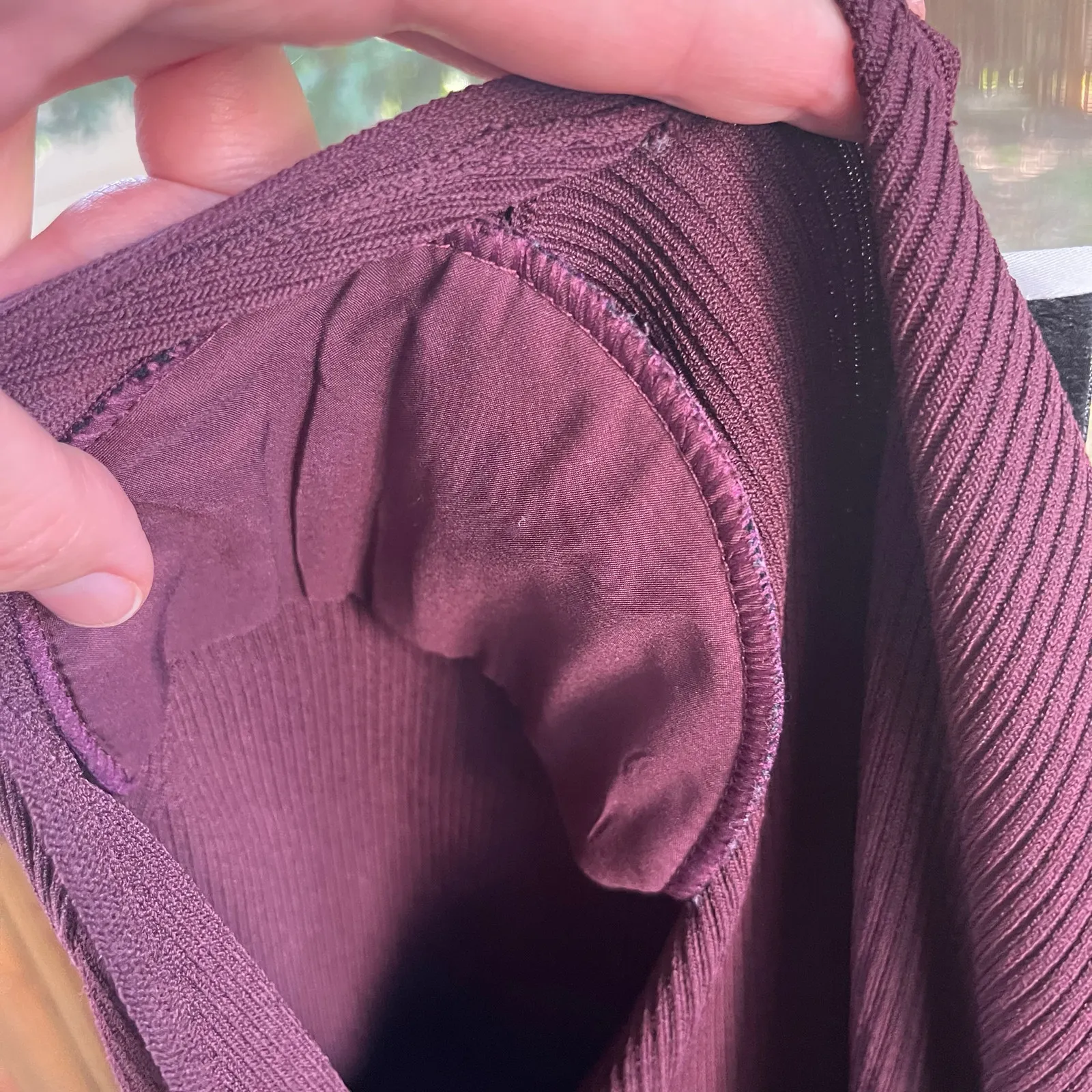 Sandro Women's Burgundy Ribbed Knit Long Sleeve Mini Dress Size XS - Image 7