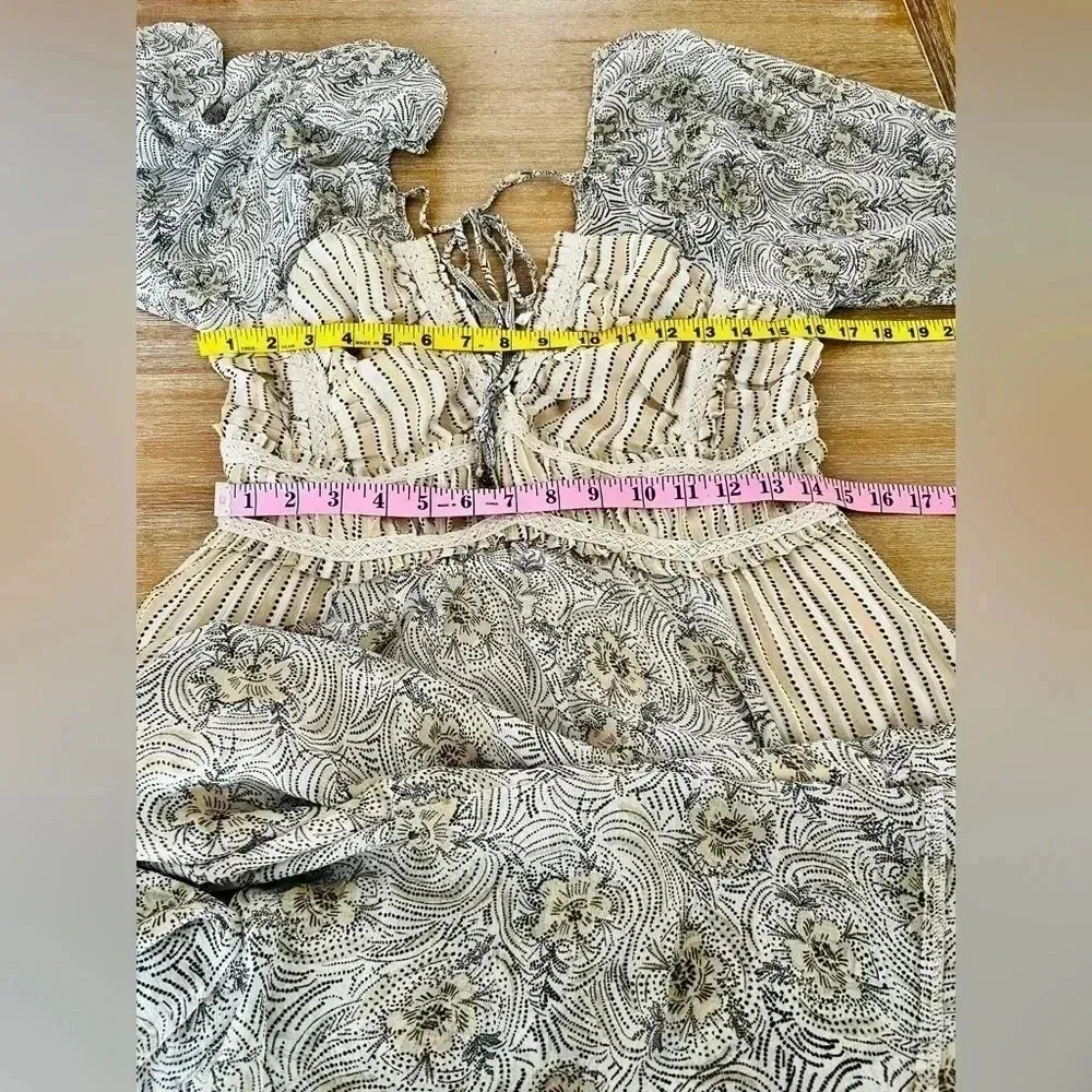 Free People You're A Jewel Printed Maxi in Tea Combo Size Large NWT $198 - Image 14