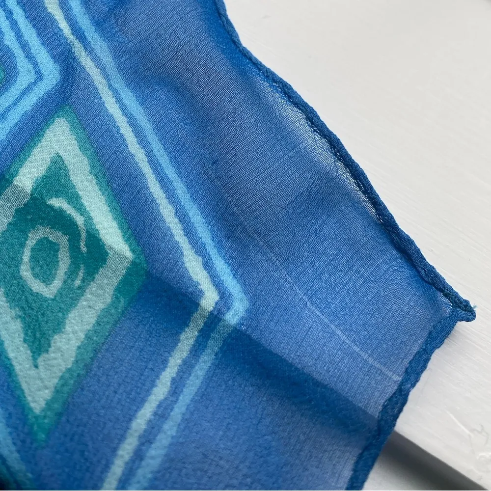 90s Y2K Vintage GAP Silk Square Scarf Geo Squares Retro Mod Twee Preppy Colorful - Image 5