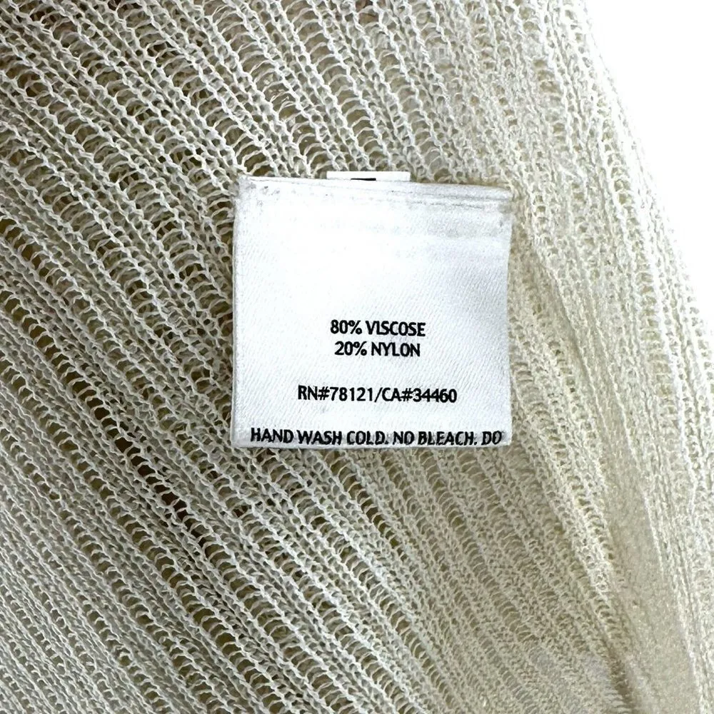 Eileen Fisher Cream Knit Sleeveless Draped Sweater Vest Size Medium Neutral - Image 4