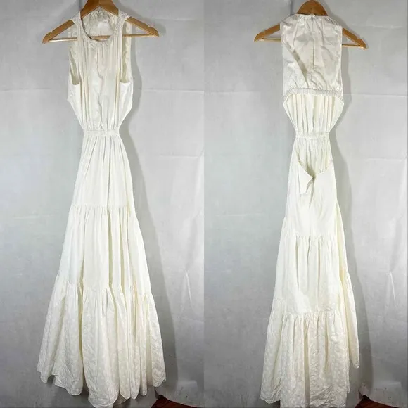 Significant Other Poppy Cut Out Maxi Dress Size US 6 Ivory - Image 2
