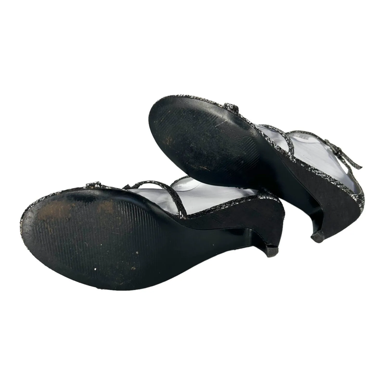 CARLOS SANTANA Starlet Gladiator Black Glitter Crystal Sandals Shoes Size 8 - Image 4