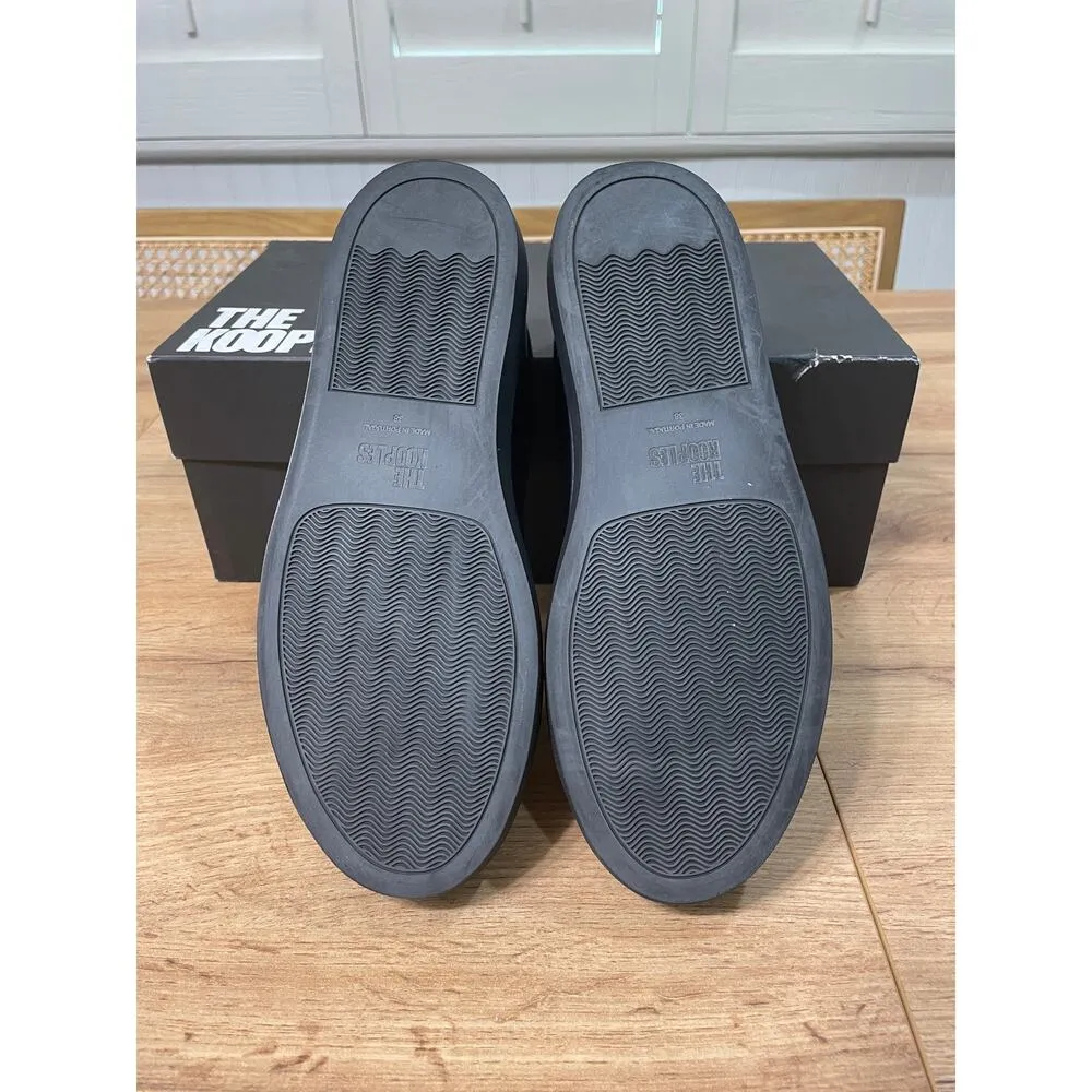 The Kooples Black Sneakers Unisex Leather Vinyl Size 7.5 US 38 EU NIB Low Tops - Image 11