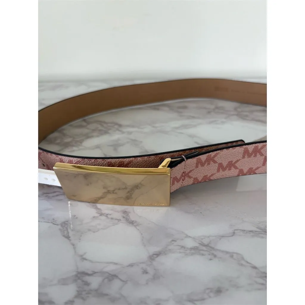 Michael Kors‎ Women's Pink Reversible Logo Belt Medium New with Tags - Image 2