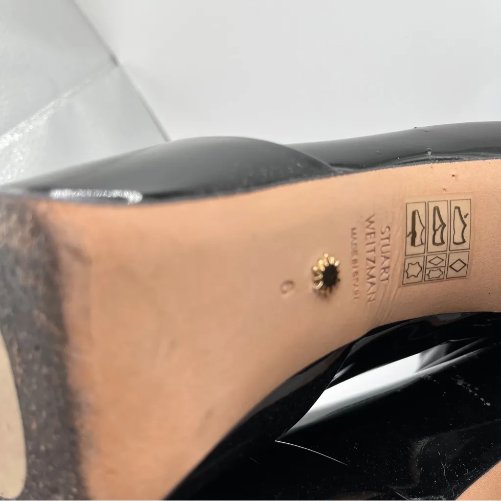 Stuart Weitzman High-Shine Platform Boots - Black size 6 damaged - Image 11