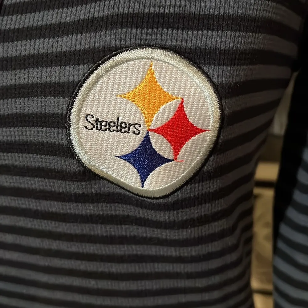 Pittsburgh Steelers women’s long sleeve crew neck striped tee size M - Image 5