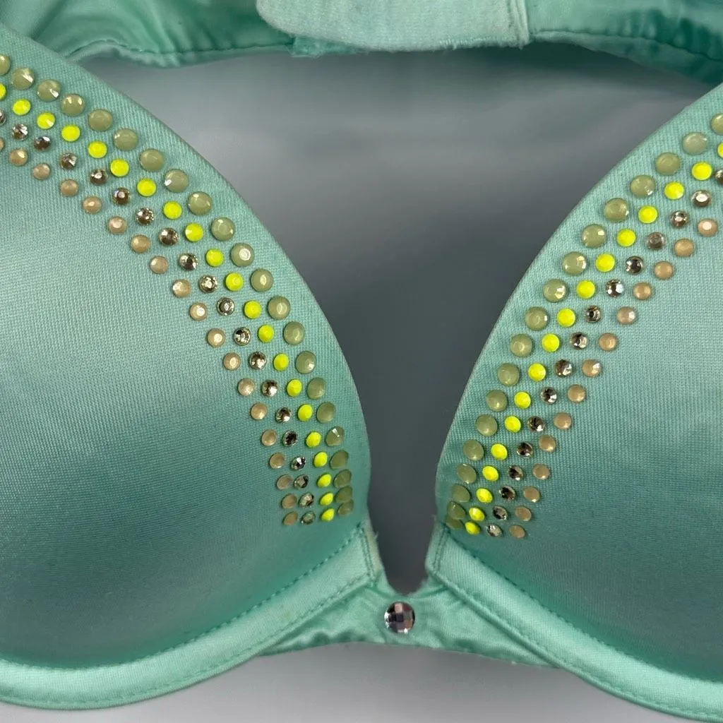 Victoria Secret very sexy mint green jewel trimmed push up bra size 34B - Image 4