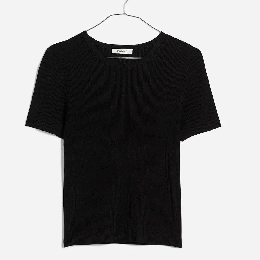 Madewell  Black Micro-Rib Sweater Tee - Image 2