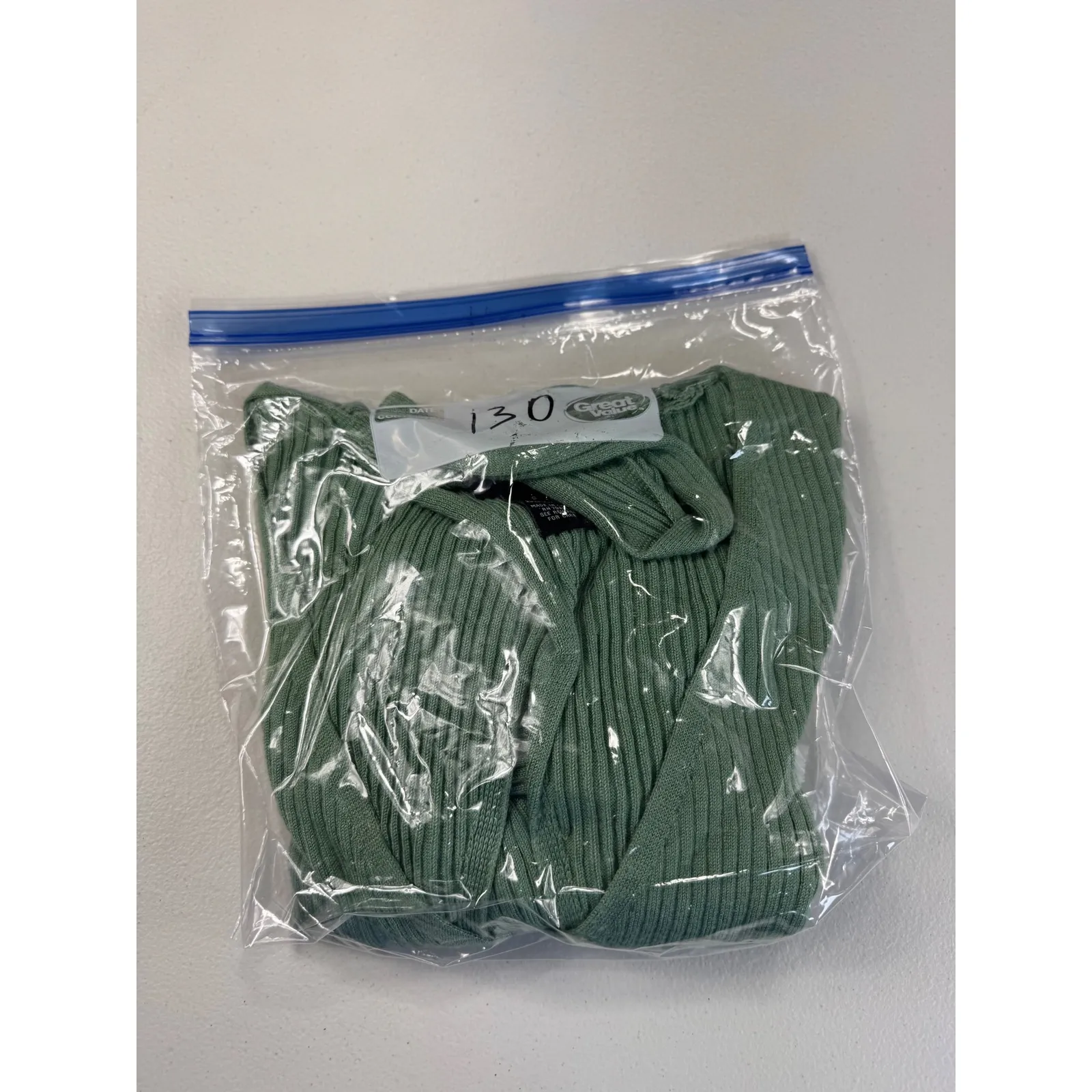 rue21 Sage Green Ribbed Knit‎ Wrap Top Open Back Long Sleeve Crop Top - Image 6