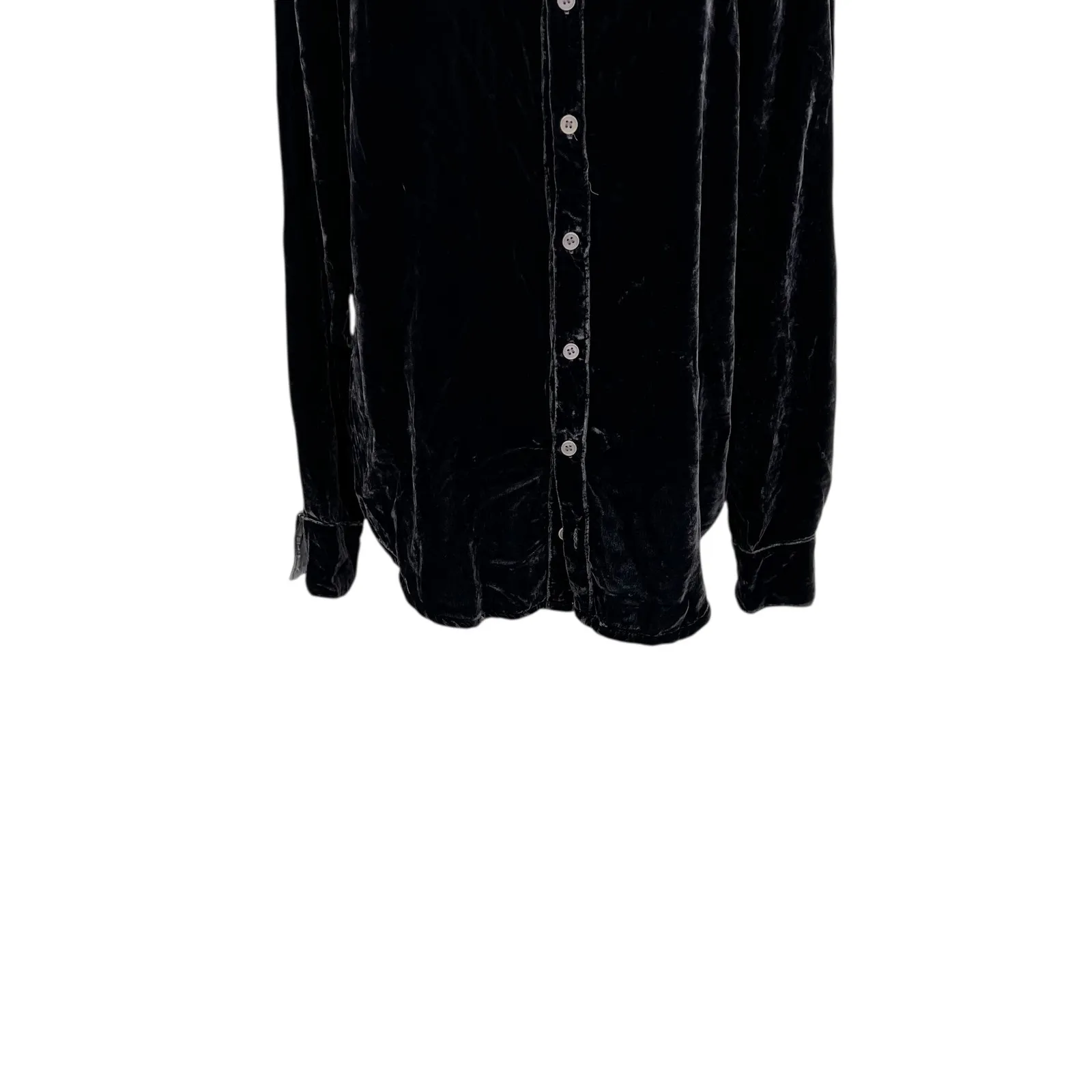 CP‎ Shades Romy Velvet Button-up Shirt Blouse Gray Blue Size Large - Image 4