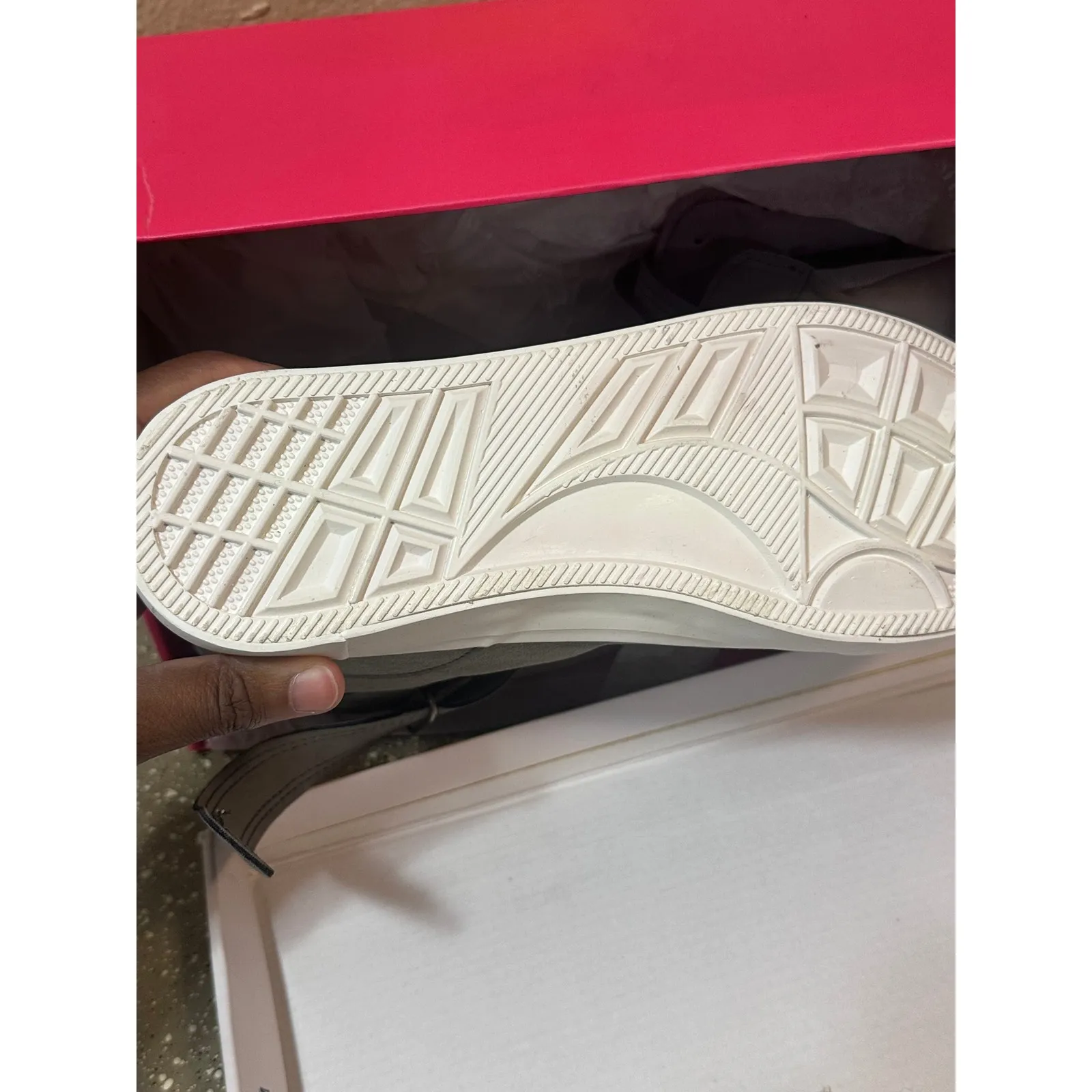 JustFab ADI Gray‎ High Top Sneakers Strap Lace Up Women's Shoes US 8.5 EU 39 - Image 5